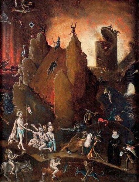 La Descente Du Christ Aux Enfers Oil Painting by Pieter Huys