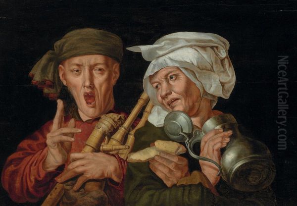 The Bagpipe Player Oil Painting by Pieter Huys