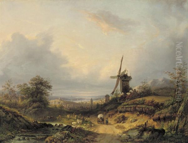 On The Outskirts Of A Rhenish Town Oil Painting by Constantinus Cor. Huysmans