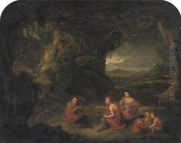 The Satyr And The Peasant Oil Painting by Cornelis Huysmans