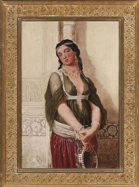 The Tambourine Dancer Oil Painting by Jan Baptist Huysmans