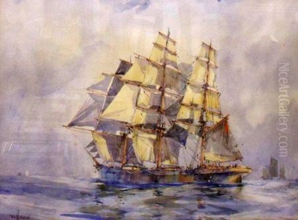 Shipping Becalmed Oil Painting by William Hyams