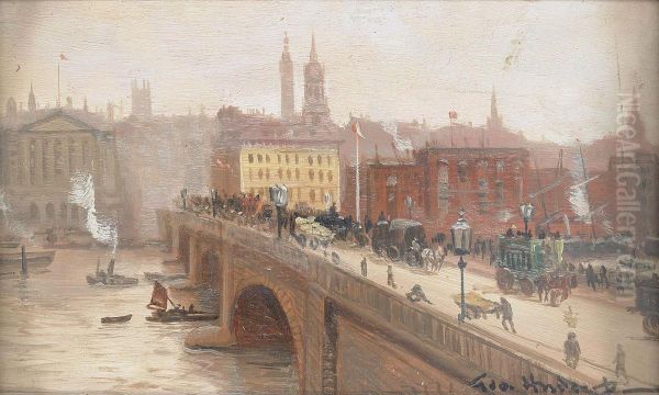 London Bridge Oil Painting by George Hyde Pownall