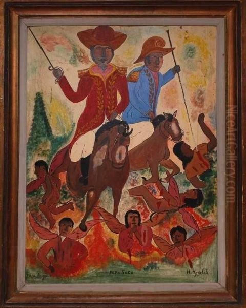 Haitian Oil Painting Oil Painting by Hector Hyppolite