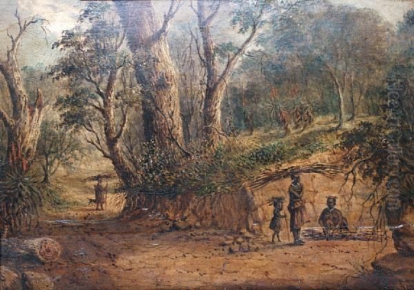 Africans On A Track Oil Painting by Frederick Timpson I'Ons