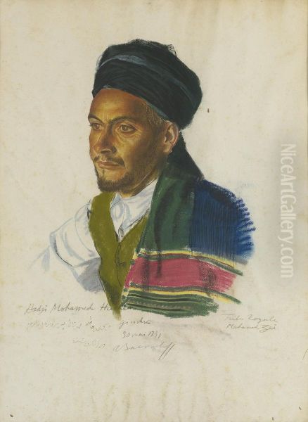 Portrait Of Haji Mohamed Hachem Oil Painting by Alexander Evgenievich Yakovlev