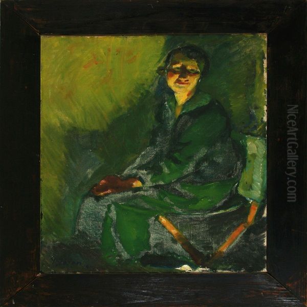 Female Portrait Oil Painting by Immanuel Ibsen