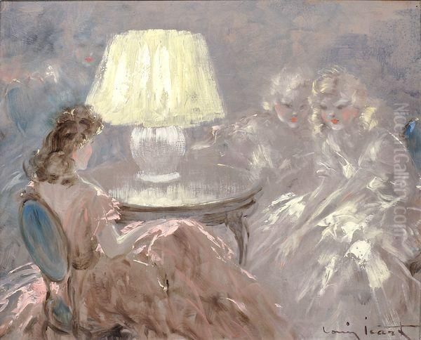 Sous La Lampe Oil Painting by Louis Icart