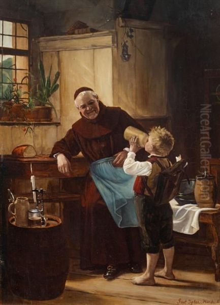 The Welcome Drink Oil Painting by Gustav Igler