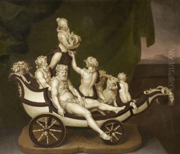 Silenus And His Chariot Oil Painting by Johann Eberhard Ihle