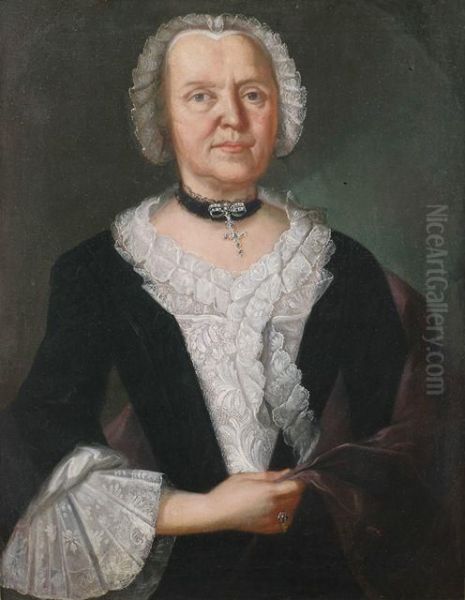 Portrait Der Maria Margarete Weissensee Geb Oil Painting by Johann Jakob Ihle