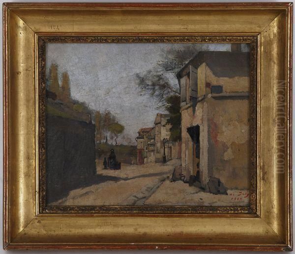 Rue De L'abreuvoir, Montmartre Oil Painting by Jean Daniel Ihly