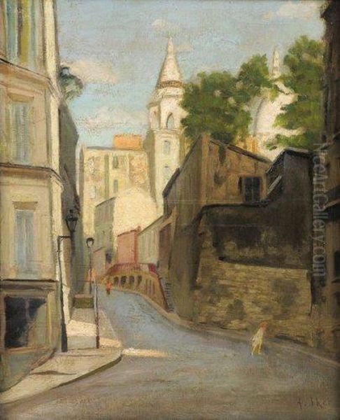 La Rue Saint Vincent A Montmartre Oil Painting by Alphie Iker