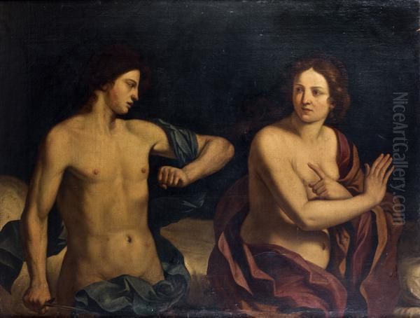 Amnon Et Thamar Oil Painting by Il Falsario Di Guerchino