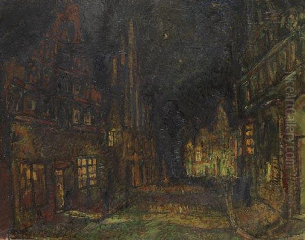 Strase In Luneburg Oil Painting by Arthur Illies