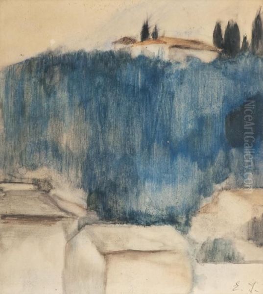 Landscape From Florence Oil Painting by Einar Ilmoni