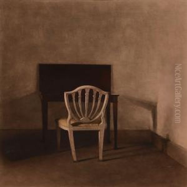 En Hvid Stol Oil Painting by Peder Vilhelm Ilsted