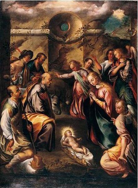 The Adoration Of The Shepherds Oil Painting by Girolamo Imparato