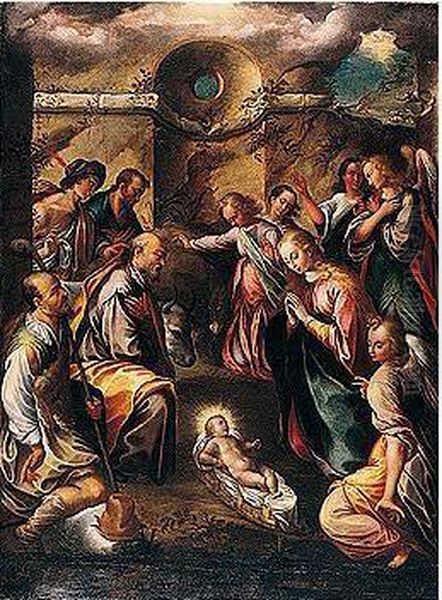 The Adoration Of The Shepherds Oil Painting by Girolamo Imparato