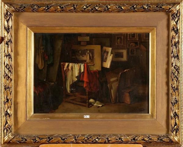 L'atelier De L'artiste Oil Painting by Josse Impens