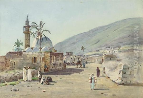 Within The Walls Of Tiberias Oil Painting by Stanley Inchbold