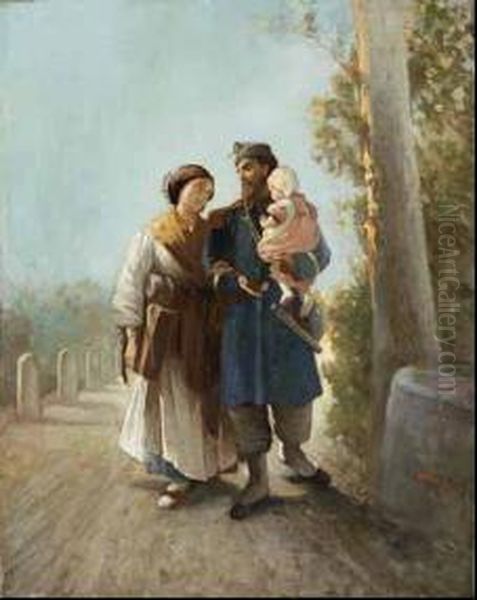 Il Ritorno A Casa Oil Painting by Girolamo Induno