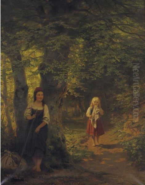 Hide And Seek Oil Painting by Franz Maria Ingenmey