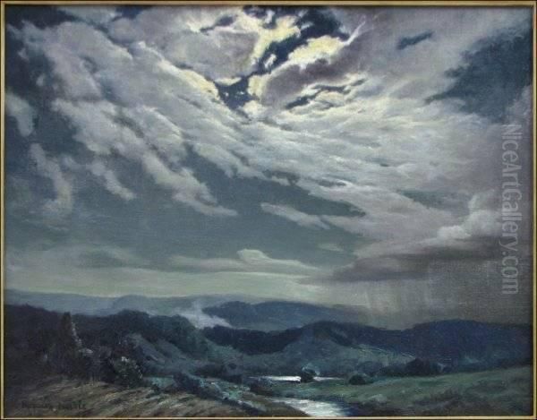 Moonlight Over The Smokies Oil Painting by Rudolph F. Ingerle