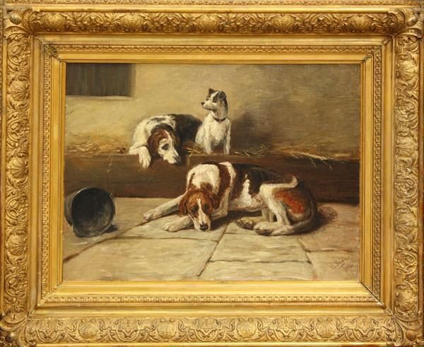 Three Dogs Oil Painting by Lionel Inglis