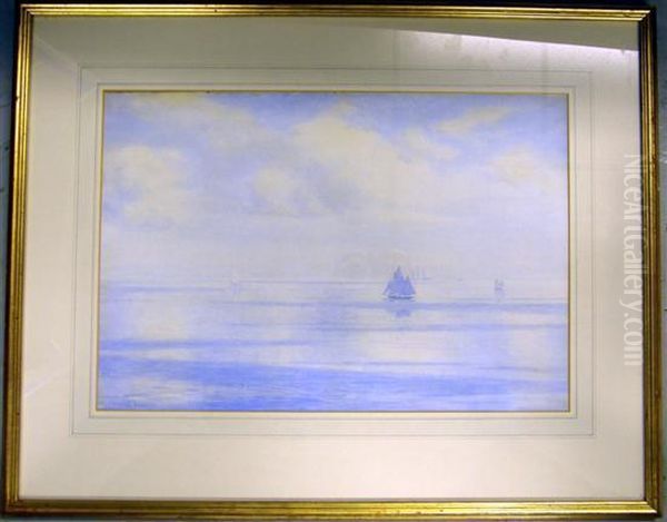 Seascape With Sailing Vessels Oil Painting by William Ayerst Ingram