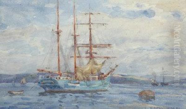 At Anchor At Falmouth. Oil Painting by William Ayerst Ingram