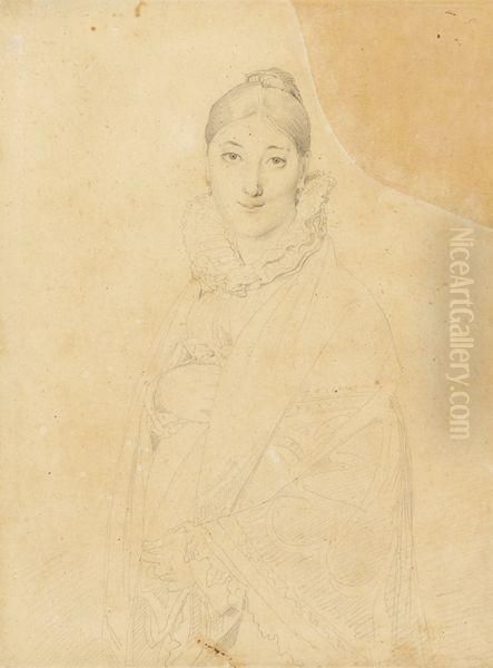 Portrait De Madame Chauvin Oil Painting by Jean Auguste Dominique Ingres