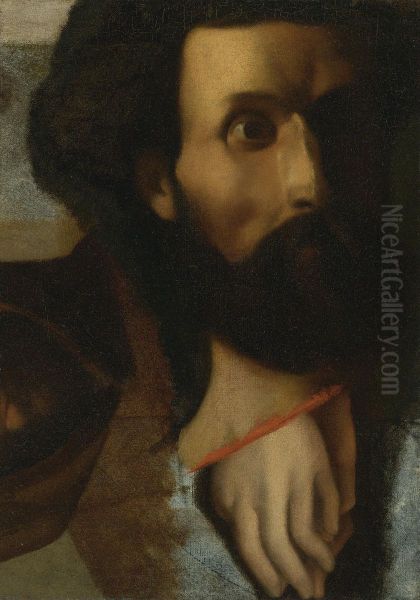 Sketch Of Head Of St... And Hands Of St. John For Jesus Remet A Saint Pierre Les Clefs Du Paradis Oil Painting by Jean Auguste Dominique Ingres