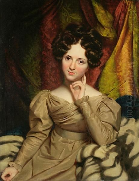 Portrait Of Julia Anna Hosmer Oil Painting by Henry Inman