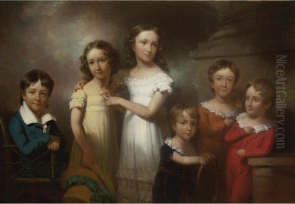 The Children Of Henry Livingston Oil Painting by Henry Inman