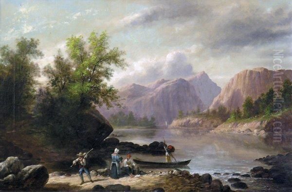 On Lake Lucerne Oil Painting by John O'Brien Inman