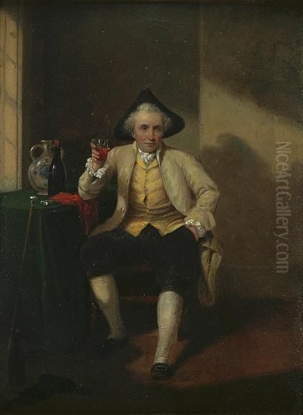 Seated Man Holding A Glass Of Port Oil Painting by John O'Brien Inman