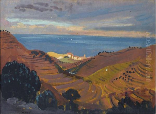 Collioure From The Hill Oil Painting by James Dickson Innes