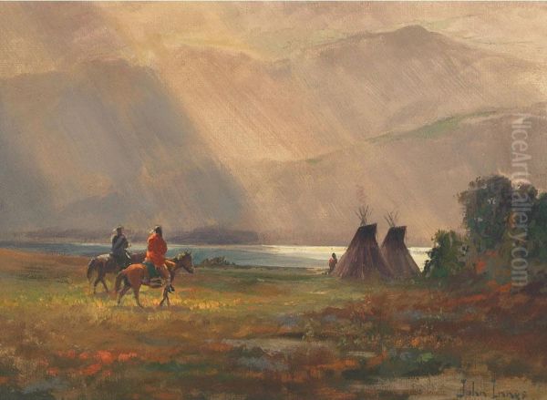 Returning To Camp Oil Painting by John Innes