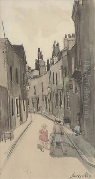 Elephant Street, Rotherhithe Oil Painting by Meo Innes