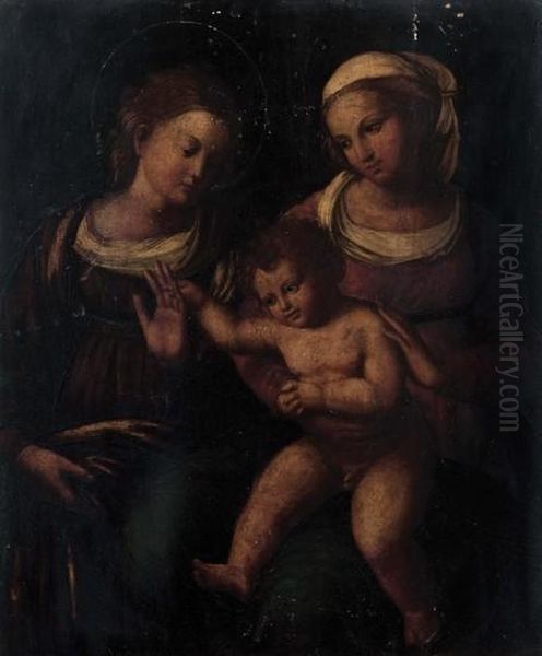 Matrimonio Mistico Di Santa Caterina Oil Painting by Innocenzo Da Imola