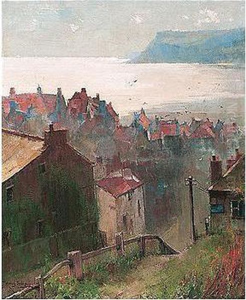 In The Morning Gleam - Robin Hood's Bay Oil Painting by John Henry Inskip