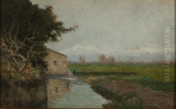 Milano-l'acqua Cheta Del Lambro Oil Painting by Enrico Intraina