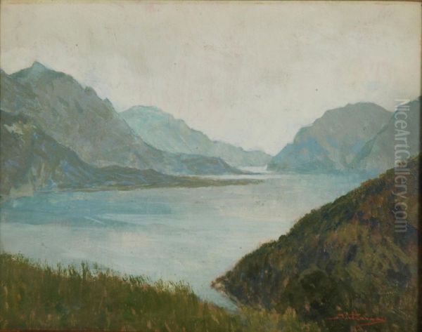 Sopra Limonta-lago Di Lecco Oil Painting by Enrico Intraina