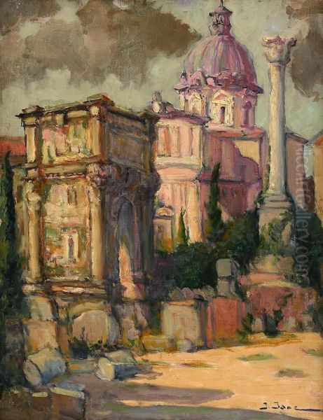 Ruins Of The Eternal City Oil Painting by Isac Ioan