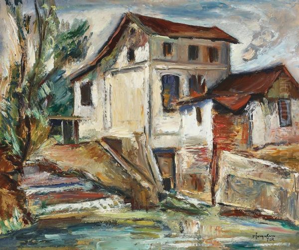 Houses In Bretania Oil Painting by Petre Iorgulescu Yor