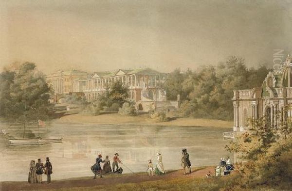 View Of Tsarskoe Selo Oil Painting by Antonovich Monigetti Ippolit