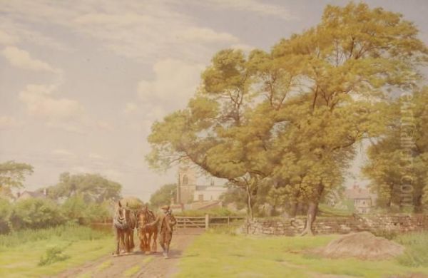 A Cheshire Bypath Oil Painting by James Ireland