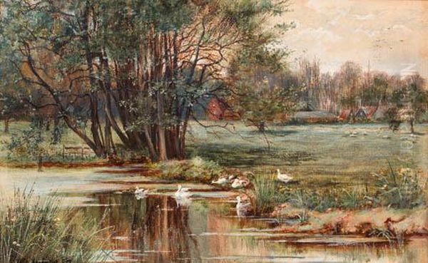 The Duck Pond Oil Painting by Thomas Ireland