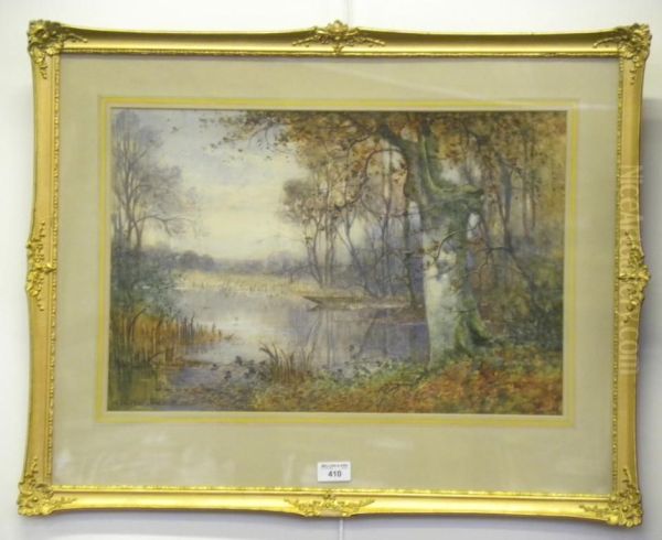 Landscape With Silverbirches Oil Painting by Thomas Tayler Ireland